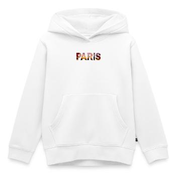 Paris - Sweat Premium à capuche enfant bio - blanc - Devant - AI Model Kid Female (0cm)