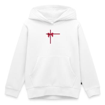 boucle - Sweat Premium à capuche enfant bio - blanc - Devant - AI Model Kid Female (0cm)