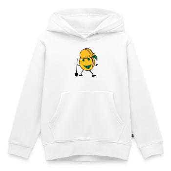 travailleur de la construction d'orange - Sweat Premium à capuche enfant bio - blanc - Devant - AI Model Kid Female (0cm)