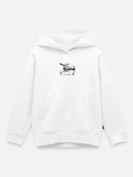 Helm - Kinder Premium Organic Hoodie - Weiß