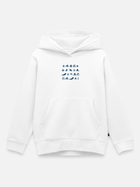 Zeemerken Zeedieren - Kinder Premium hoodie biologisch - wit