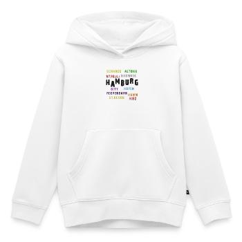 Collage typographique du quartier de Hambourg - Sweat Premium à capuche enfant bio - blanc - Devant - AI Model Kid Female (0cm)