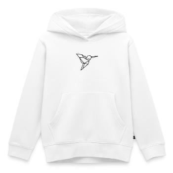 Oiseau origami - Sweat Premium à capuche enfant bio - blanc - Devant - AI Model Kid Female (0cm)