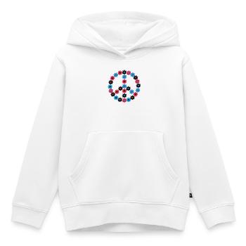 Blumen Friedenszeichen - Kinder Premium Organic Hoodie - Weiß - Vorne - AI Model Kid Female (0cm)