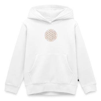 Fleur de vie - Sweat Premium à capuche enfant bio - blanc - Devant - AI Model Kid Female (0cm)