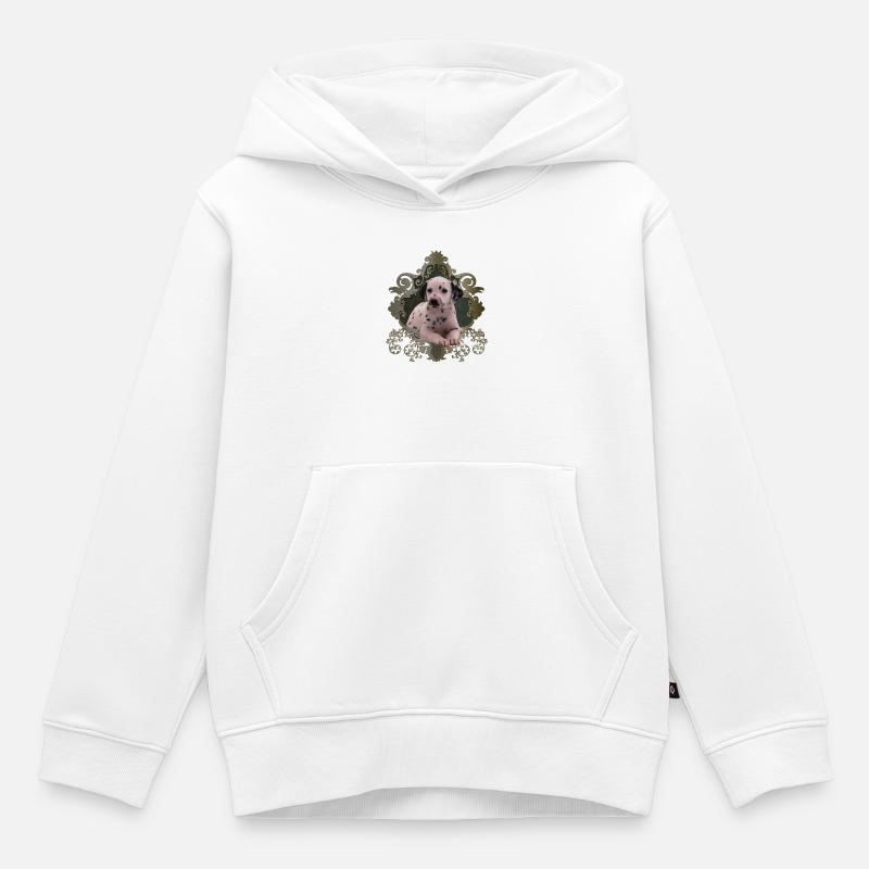 Dalmatien mignon - Sweat Premium à capuche enfant bio - blanc