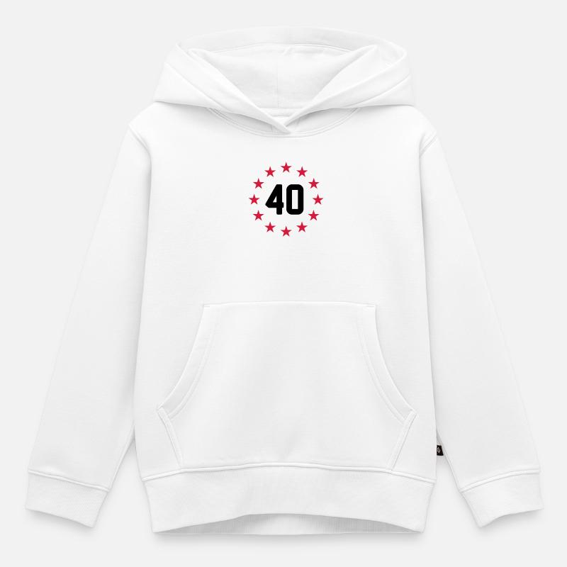 40 ans - Sweat Premium à capuche enfant bio - blanc