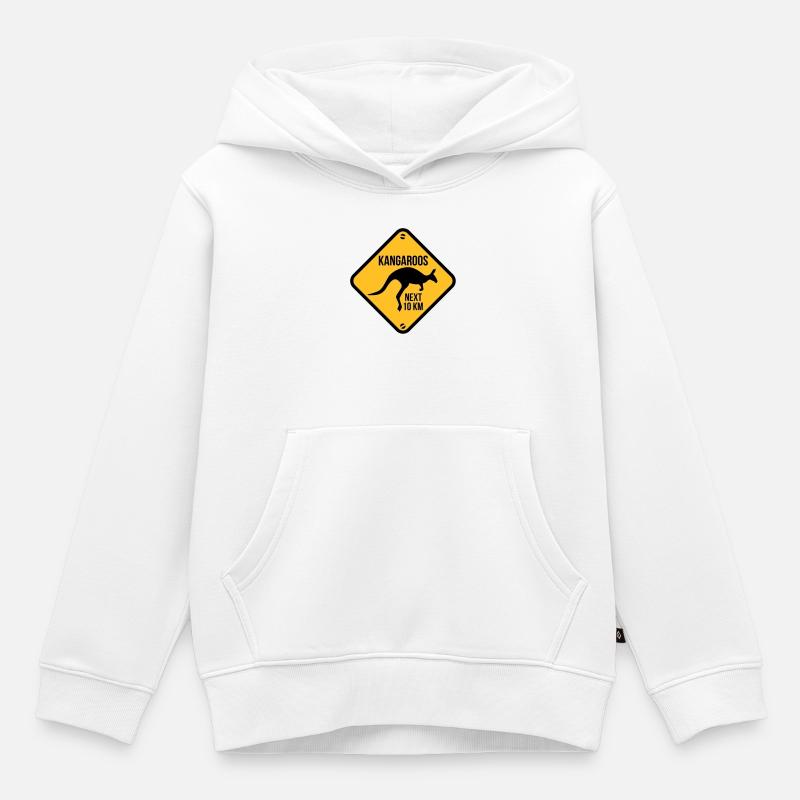 australie - australia - kangourou - Sweat Premium à capuche enfant bio - blanc