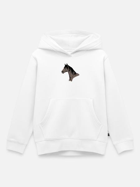 Pferd - Kinder Premium Organic Hoodie - Weiß