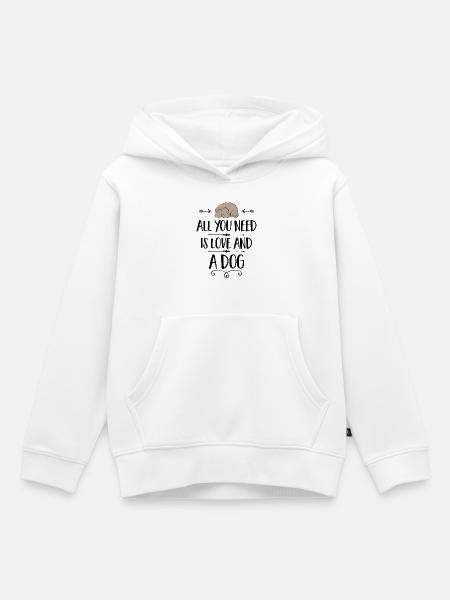 Hund - Kinder Premium Organic Hoodie - Weiß