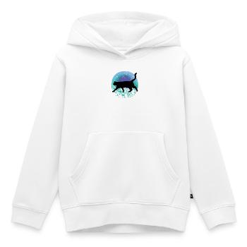 Chat noir - Sweat Premium à capuche enfant bio - blanc - Devant - AI Model Kid Female (0cm)