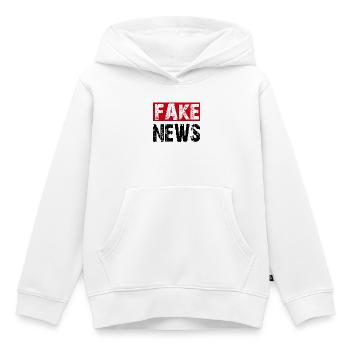 FAKE NEWS, fausses nouvelles - Sweat Premium à capuche enfant bio - blanc - Devant - AI Model Kid Female (0cm)