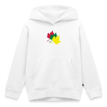 Feuille d'érable - Sweat Premium à capuche enfant bio - blanc - Devant - AI Model Kid Female (0cm)