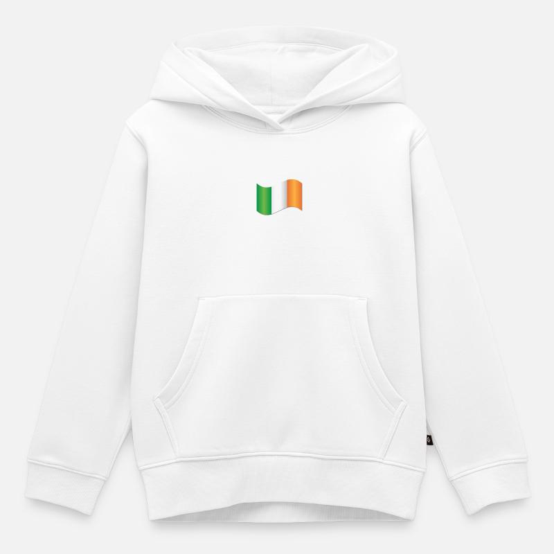 Drapeau irlandais - Sweat Premium à capuche enfant bio - blanc