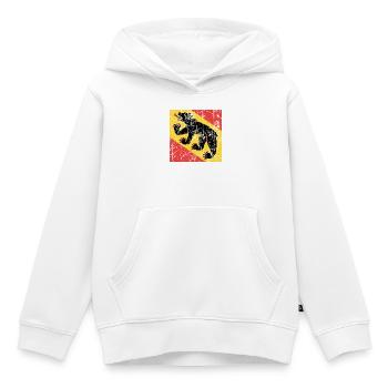 drapeau Berne Fahne Flagge drapeau bandera - Sweat Premium à capuche enfant bio - blanc - Devant - AI Model Kid Female (0cm)