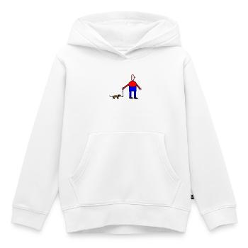 Humorvolle Tier- und Menschzeichnung - Kinder Premium Organic Hoodie - Weiß - Vorne - AI Model Kid Female (0cm)