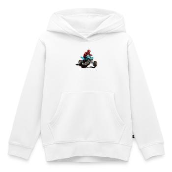 Quad - Kinder Premium Organic Hoodie - Weiß - Vorne - AI Model Kid Female (0cm)