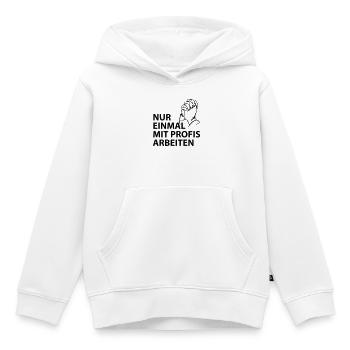 nur einmal mit profis arbeiten - Kinder Premium Organic Hoodie - Weiß - Vorne - AI Model Kid Female (0cm)