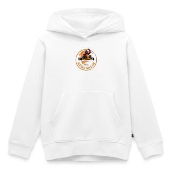 Karting Mr. Adrenalin - Kinder Premium Organic Hoodie - Weiß - Vorne - AI Model Kid Female (0cm)