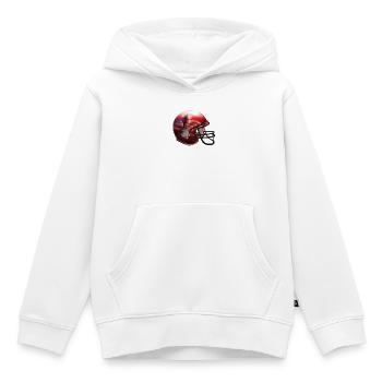 Football Helm - Kinder Premium Organic Hoodie - Weiß - Vorne - AI Model Kid Female (0cm)