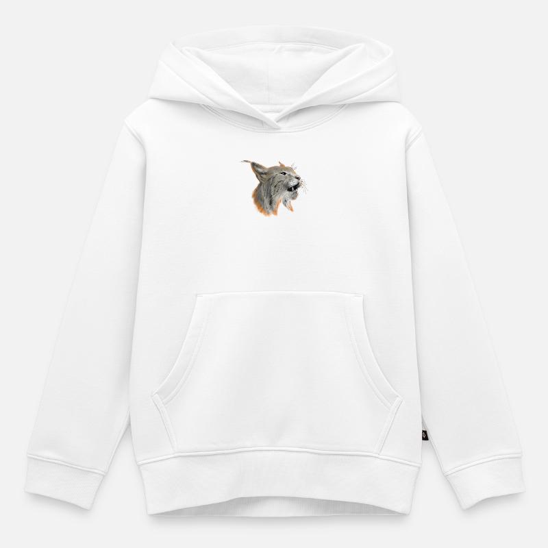 lynx - Sweat Premium à capuche enfant bio - blanc