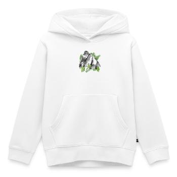 Gorilla - Sweat Premium à capuche enfant bio - blanc - Devant - AI Model Kid Female (0cm)