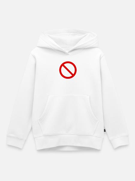 Motif rouge du symbole interdit - Sweat Premium à capuche enfant bio - blanc