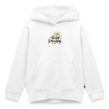 Anniversaire anniversaire disant félicitations disant - Sweat Premium à capuche enfant bio - blanc - Devant - AI Model Kid Female (0cm)