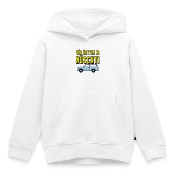  Universal Kombi , Wir hatten ja nüscht!(25 - Kinder Premium Organic Hoodie - Weiß - Vorne - AI Model Kid Female (0cm)