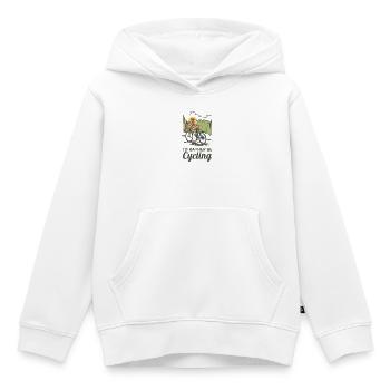 Faire du vélo - Sweat Premium à capuche enfant bio - blanc - Devant - AI Model Kid Female (0cm)