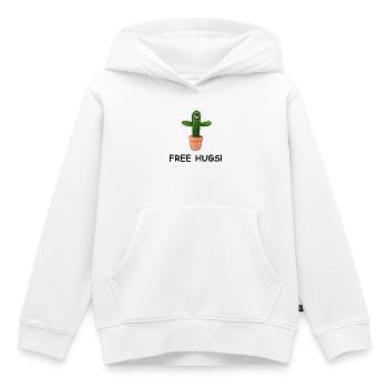 Kaktus breitet herzlich die Arme aus – FREE HUGS! - Kinder Premium Organic Hoodie - Weiß - Vorne - AI Model Kid Female (0cm)