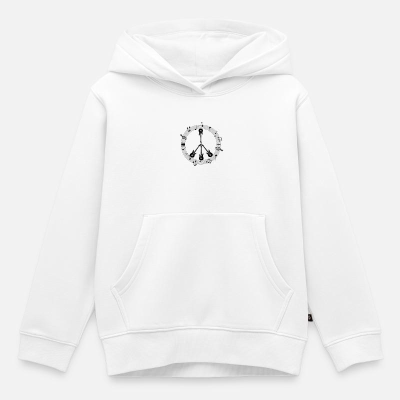 Peace and love - Sweat Premium à capuche enfant bio - blanc