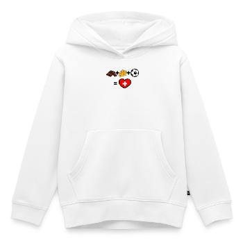Équipe nationale de football de la Suisse - Sweat Premium à capuche enfant bio - blanc - Devant - AI Model Kid Female (0cm)
