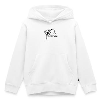 Australie - Sweat Premium à capuche enfant bio - blanc - Devant - AI Model Kid Female (0cm)