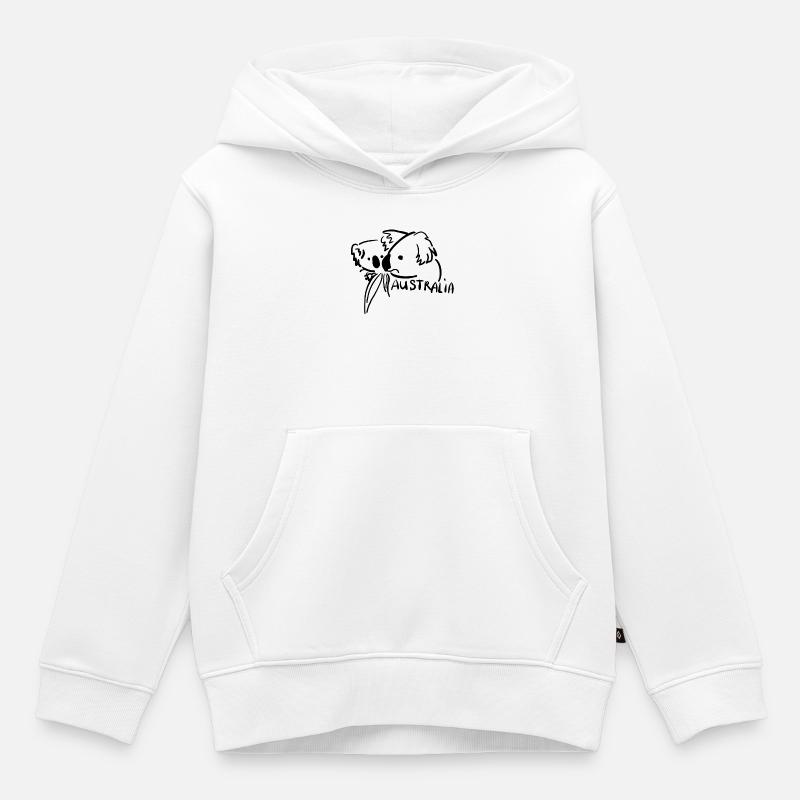 Australie - Sweat Premium à capuche enfant bio - blanc