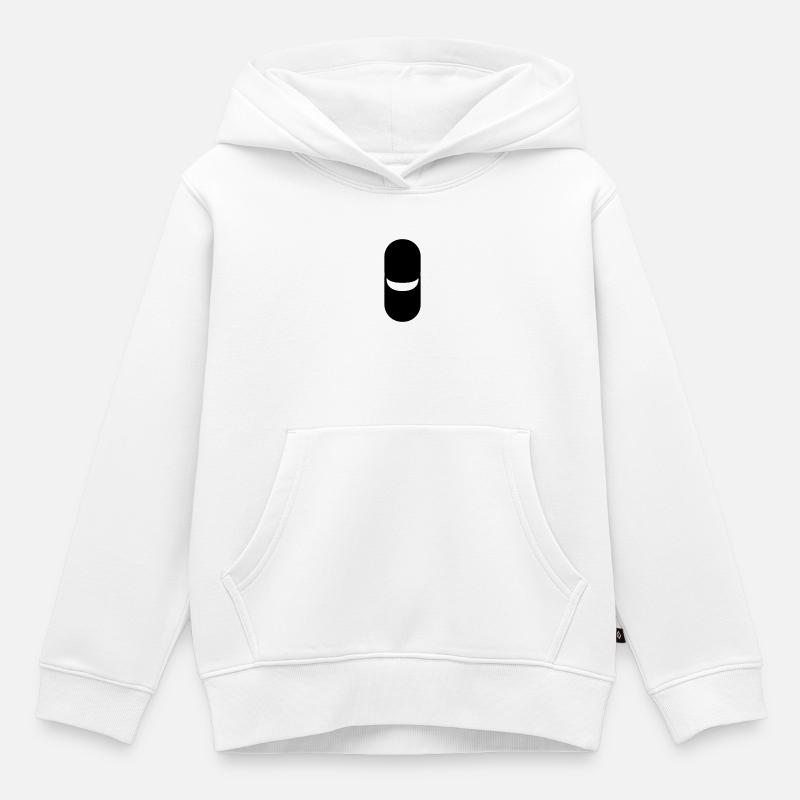 Icône de pilule - Sweat Premium à capuche enfant bio - blanc
