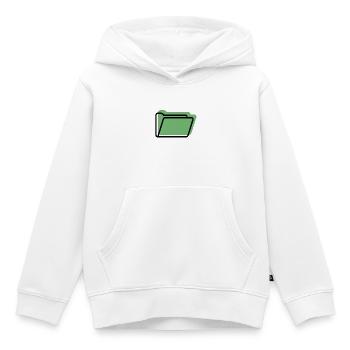 Green File Folder Line Style - Kids Premium Organic Hoodie - white - Front - AI Model Kid Female (0cm)