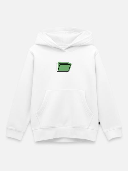 Grüner Aktenordner Linienstil - Kinder Premium Organic Hoodie - Weiß