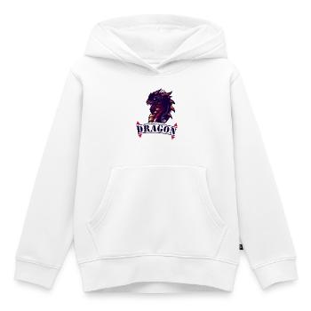 Logo du dragon avec accents de feu - Sweat Premium à capuche enfant bio - blanc - Devant - AI Model Kid Female (0cm)