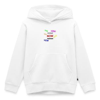Dynamic Reminder Text Illustration - Kids Premium Organic Hoodie - white - Front - AI Model Kid Female (0cm)