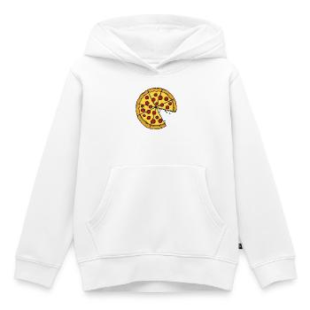 Look partenaire | Pizza amour couple couple drôle - Sweat Premium à capuche enfant bio - blanc - Devant - AI Model Kid Female (0cm)
