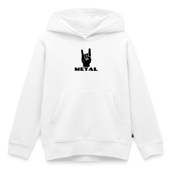Heavy metal hard rock rock musique musique rock n roll - Sweat Premium à capuche enfant bio - blanc - Devant - AI Model Kid Female (0cm)