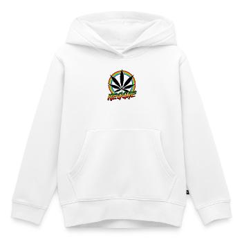 Reggae Rastafari Jamaïque Reggaeton Rasta Ragga Jah - Sweat Premium à capuche enfant bio - blanc - Devant - AI Model Kid Female (0cm)