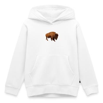 bison - Sweat Premium à capuche enfant bio - blanc - Devant - AI Model Kid Female (0cm)
