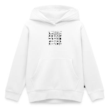 Alphabet hiéroglyphique - Sweat Premium à capuche enfant bio - blanc - Devant - AI Model Kid Female (0cm)