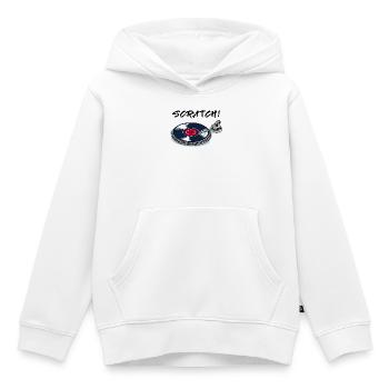 Platine vinyle Scratch beatbox vinyle - Sweat Premium à capuche enfant bio - blanc - Devant - AI Model Kid Female (0cm)