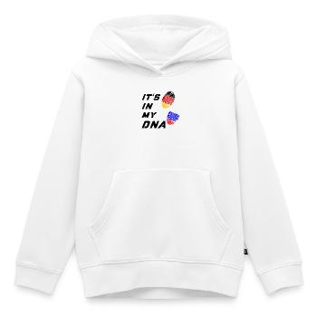 C'est dans mon ADN l'Allemagne et la Russie - Sweat Premium à capuche enfant bio - blanc - Devant - AI Model Kid Female (0cm)