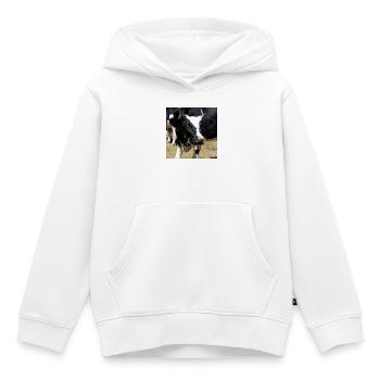 Affiche vache - Sweat Premium à capuche enfant bio - blanc - Devant - AI Model Kid Female (0cm)