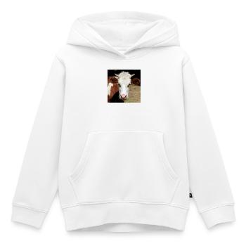 Affiche vache - Sweat Premium à capuche enfant bio - blanc - Devant - AI Model Kid Female (0cm)