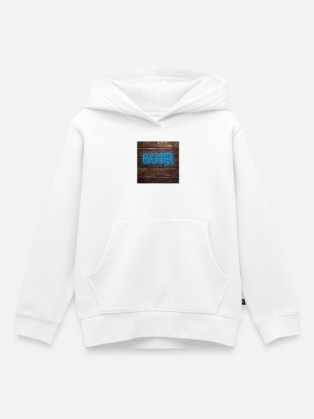 Gamer - Kinder Premium Organic Hoodie - Weiß
